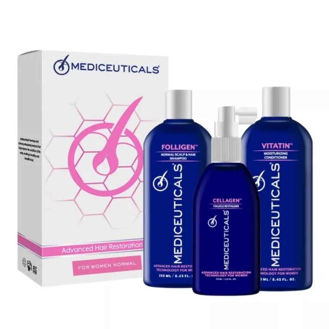 Mediceuticals For Women Normal Zestaw przeciw wypadaniu włosów i łysieniu dla kobiet, włosy normalne i przetłuszczające się, Mediceuticals For Women Normal