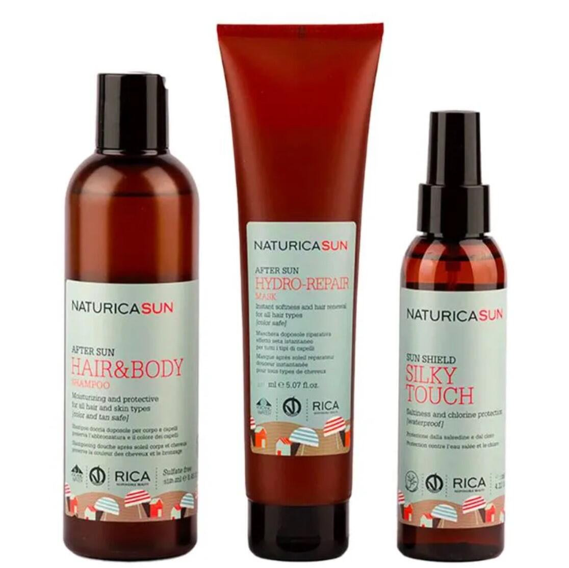 NATURICA Sun NATURICA Sun, Zestaw szampon 100 ml, maska 75 ml, serum 50 ml